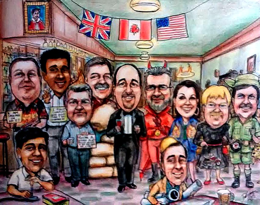 Toronto caricatures artist Pat Popular ono2funny corporate staff party