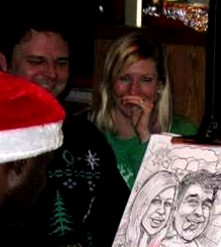 
 staff party for hiresToronto caricature artist Pat the popular caricature artist ono2funny .com