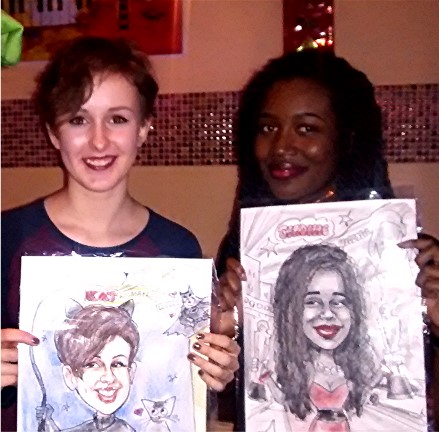 
 teenagers fun for hiresToronto caricature artist Pat the popular caricature artist ono2funny .com