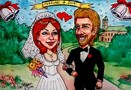 
 wedding fun for hiresToronto caricature artist Pat the popular caricature artist ono2funny .com